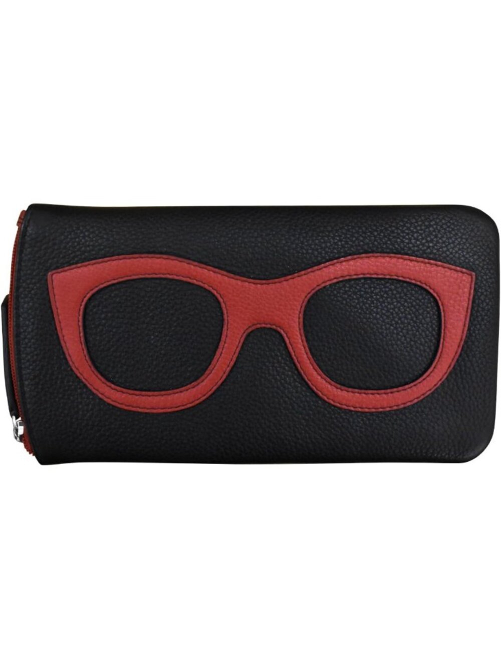 Vibrant Leather Eyeglass Case with RFID Blocking, Zip Closure, Travel-Friendly